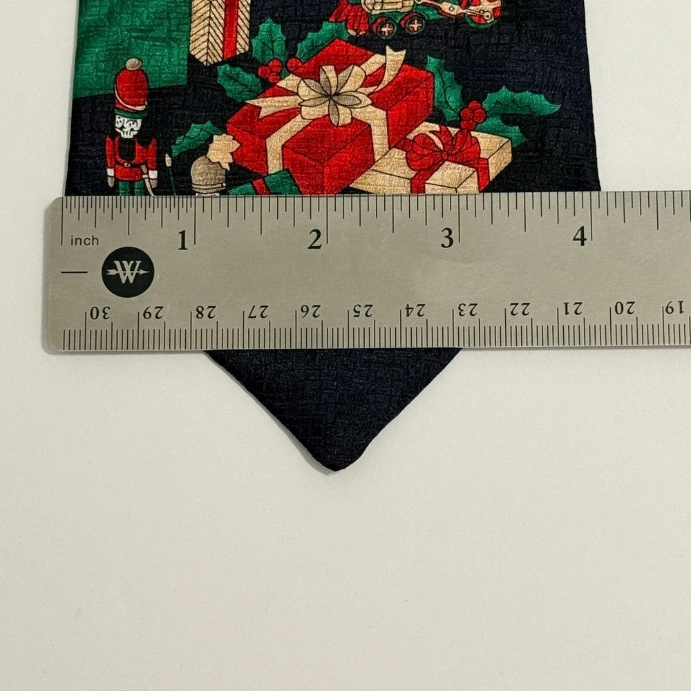 Vintage Holidays Santa Claus Scooter Christmas Necktie Black Novelty Holiday Tie